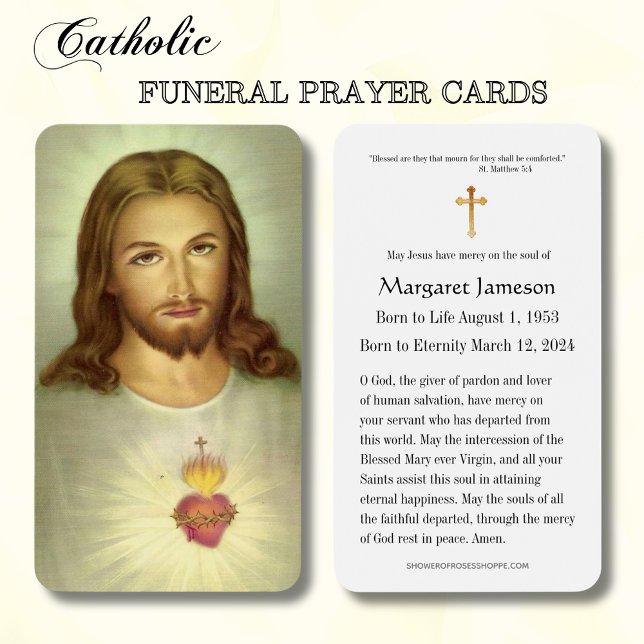 Sacred Heart Jesus Catholic Funeral Holy Card - (Creator Uploaded)