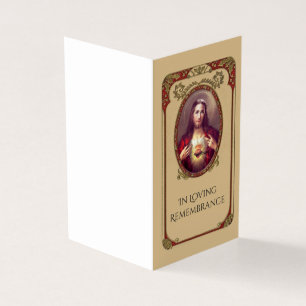 Sacred Heart Jesus  Catholic Funeral Holy Card