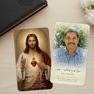 Sacred Heart Jesus Catholic Spanish Prayer Card