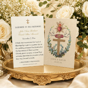Sacred Heart Jesus Catholic Wedding Prayer Card