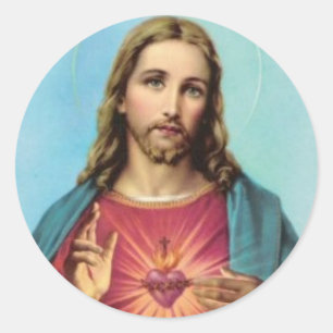 Sacred Heart Jesus Christ Stationary Envelope Classic Round Sticker