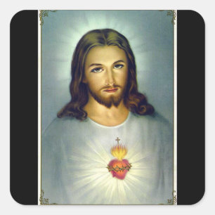Sacred Heart Jesus Christ Sticker black background
