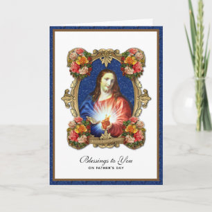 Sacred Heart Jesus Fathers Day Catholic Religious Card
