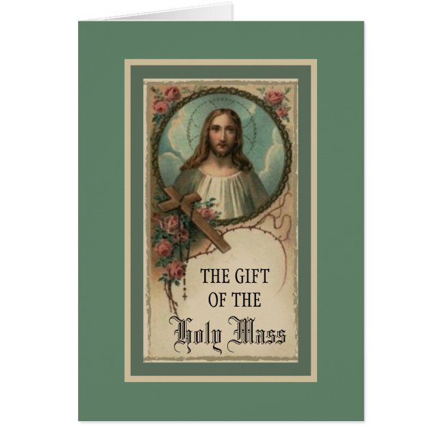 Sacred Heart Jesus Mass Offering Prayer Memorial (Front)