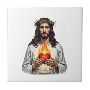 Sacred Heart Jesus Vintage Engraving Faith Shirt ( Tile