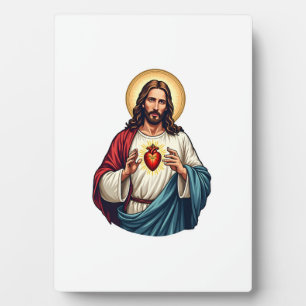 Sacred Heart Jesus Vintage Engraving Tee 2 Plaque