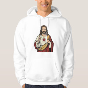 Sacred Heart Jesus Vintage Engraving Vector Art_1 Hoodie
