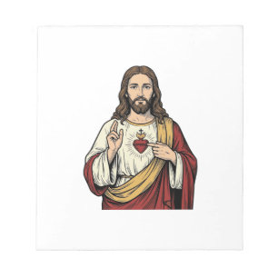 Sacred Heart Jesus Vintage Engraving Vector Art_1 Notepad