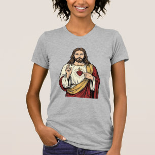 Sacred Heart Jesus Vintage Engraving Vector Art_1 T-Shirt