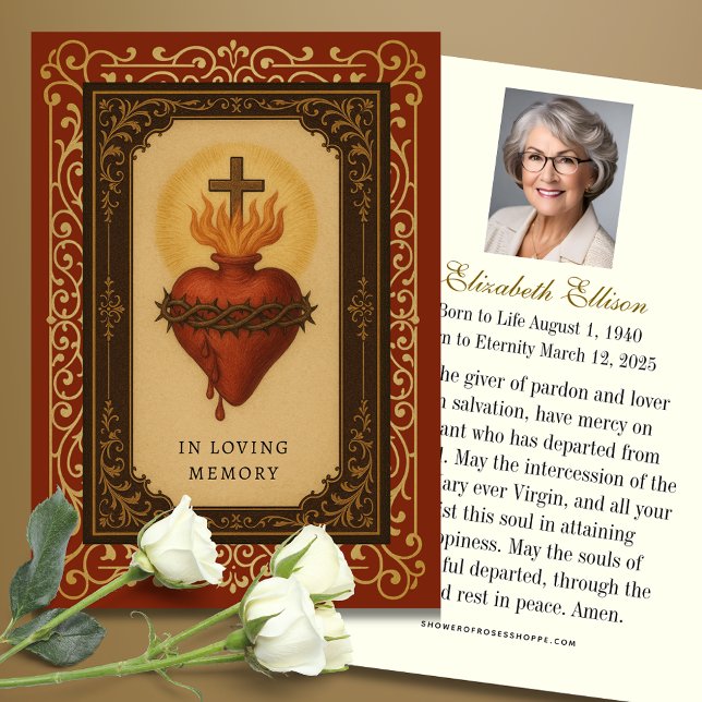 Sacred Heart Jesus Vintage Funeral Memorial (Creator Uploaded)