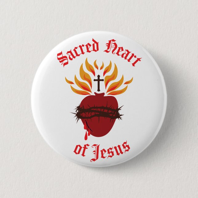 Sacred Heart of Jesus 6 Cm Round Badge (Front)