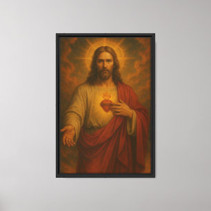 Sacred Heart of Jesus Art Canvas Print
