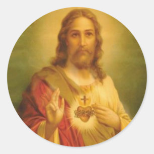 Sacred Heart of Jesus Blessing Classic Round Sticker