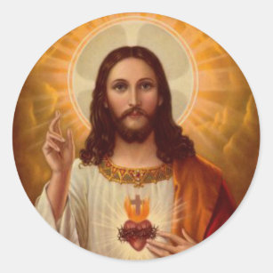 Sacred Heart of Jesus Blessing Classic Round Sticker