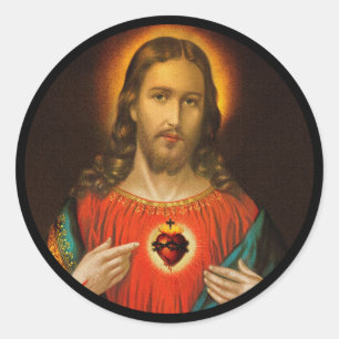 Sacred Heart of Jesus c1899 Germany Classic Round Sticker