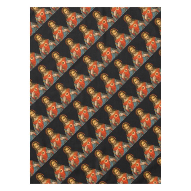 Sacred Heart of Jesus c1899 Germany Tablecloth (Front)