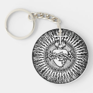 Sacred Heart of Jesus Catholic Art Key Ring