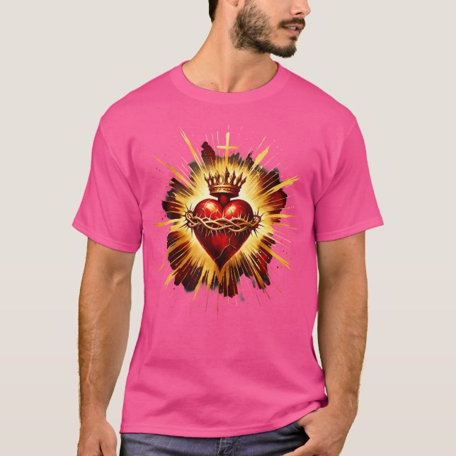 Sacred Heart Of Jesus Catholic Devotion Faith T-Shirt (Front)