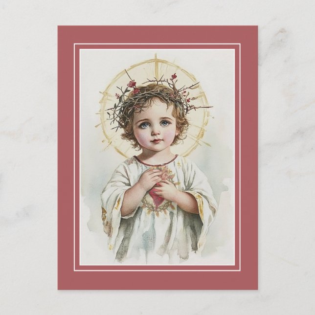 Sacred Heart of Jesus, Catholic, Divine Mercy Love Postcard (Front)