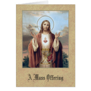 Sacred Heart of Jesus Catholic Mass Offering Card