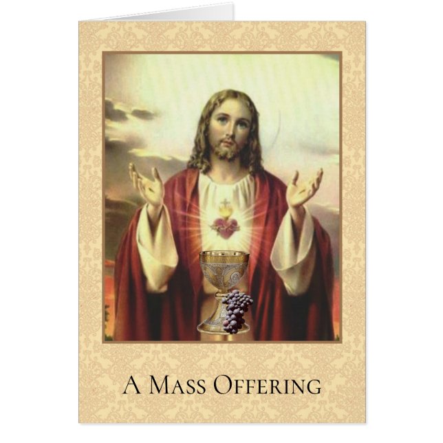 Sacred Heart of Jesus Catholic Mass Offering Card (Front)