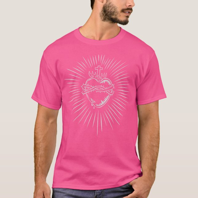 Sacred Heart Of Jesus Catholic T-Shirt (Front)