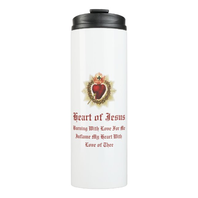 Sacred Heart of Jesus Catholic Thermal Tumber Thermal Tumbler (Front)