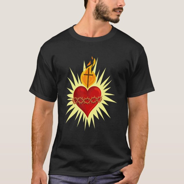 Sacred Heart Of Jesus Catholic Traditional Latin M T-Shirt (Front)