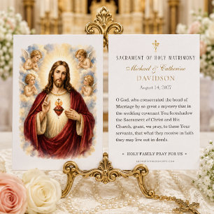 Sacred Heart of Jesus Catholic Wedding Prayer Card