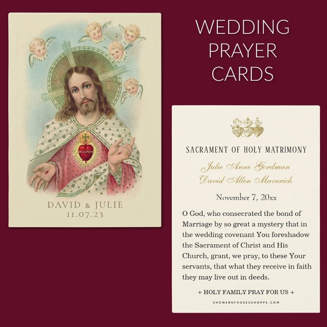 Sacred Heart of Jesus Catholic Wedding Prayer Card (Sacred Heart of Jesus Catholic Wedding Prayer Cards)