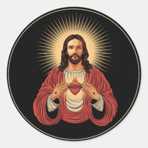 Sacred heart of Jesus Christ. Classic Round Sticker