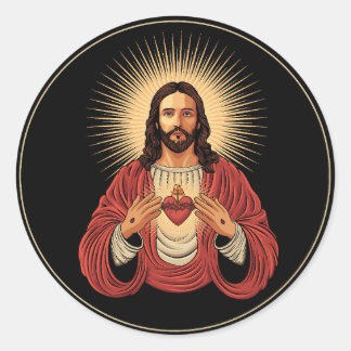 Sacred heart of Jesus Christ. Classic Round Sticker