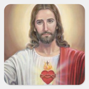 Sacred Heart of Jesus Christ Envelope Stationary Square Sticker