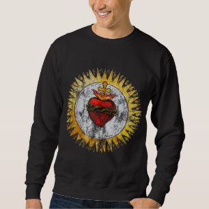 Sacred Heart of Jesus Christ Vintage Christian Sweatshirt