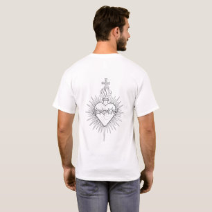 Sacred Heart of Jesus - Christian Line Art T-Shirt