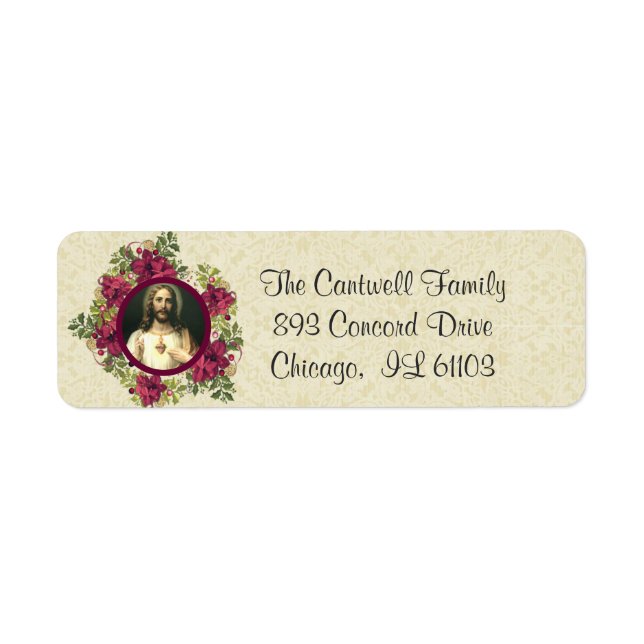 Sacred Heart of Jesus Christmas Floral Catholic (Front)