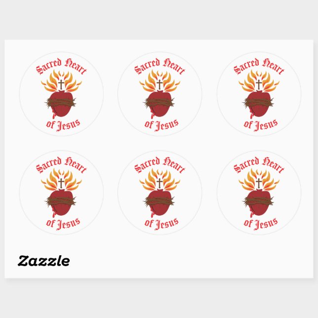 Sacred Heart of Jesus Classic Round Sticker (Sheet)