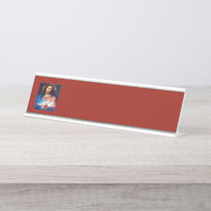 Sacred Heart of Jesus Desk Name Plate