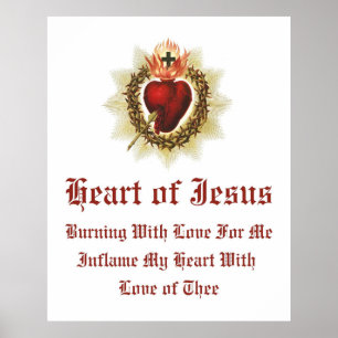 Sacred Heart of Jesus Graphic Poster Print 