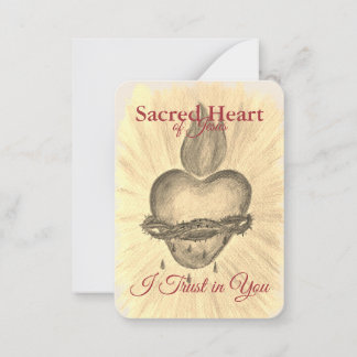 Sacred Heart of Jesus Holy Card | I Trust in You 