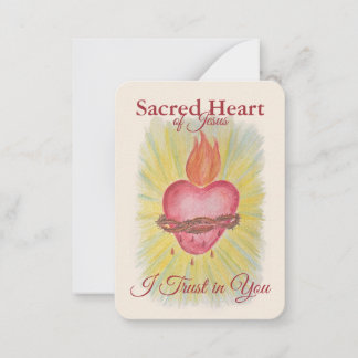 Sacred Heart of Jesus Holy Card | I Trust in You 
