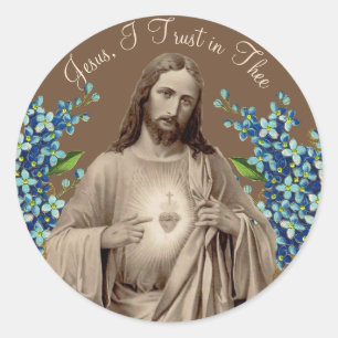 Sacred Heart of Jesus I Trust in Thee Classic Round Sticker