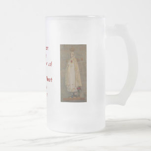 Sacred Heart of Jesus, Immaculate Heart of Mary Frosted Glass Beer Mug