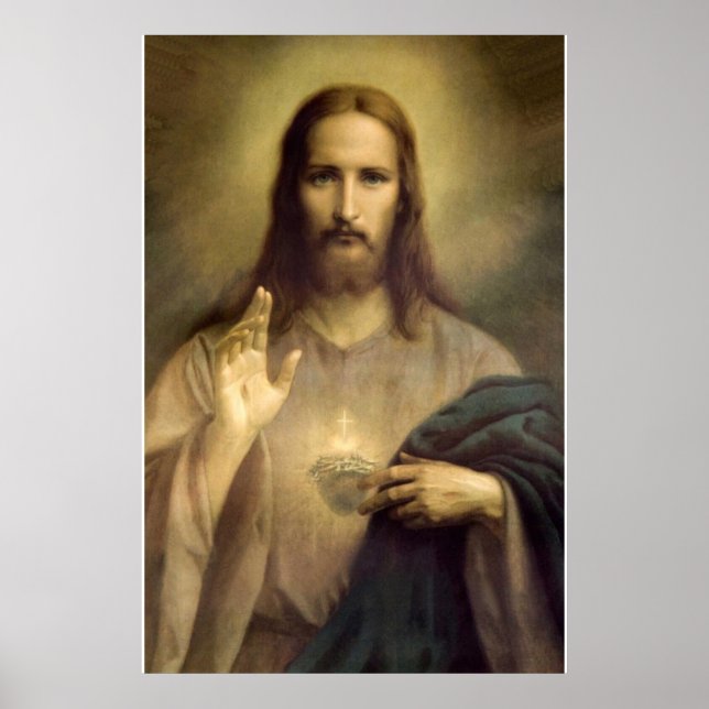 Sacred Heart of Jesus, Jesus Christ, Gesù Poster (Front)