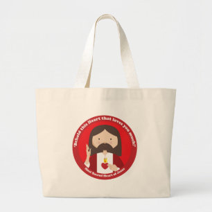 Sacred Heart of Jesus Large Tote Bag