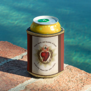 Sacred Heart of Jesus Meek and Humble Can Cooler