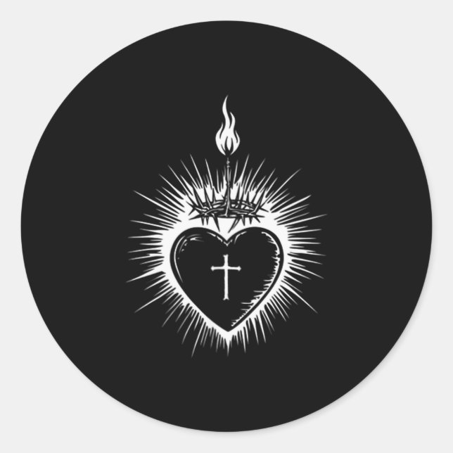 Sacred Heart Of Jesus Men Women Jesus Christ Chris Classic Round Sticker (Front)