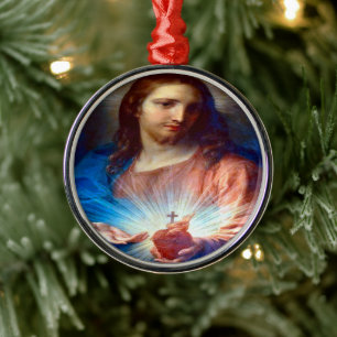 Sacred Heart of Jesus Metal Tree Decoration