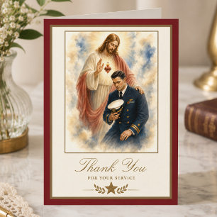 Sacred Heart of Jesus Military Navy Service Card
