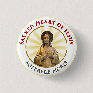 Sacred Heart of Jesus Miserere Nobis 3 Cm Round Badge